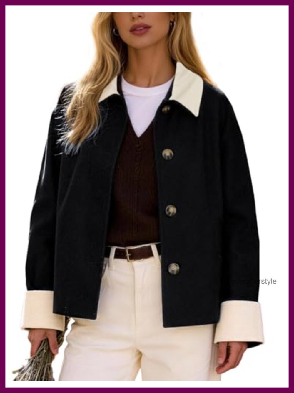 Cropped Trench Coat Casual Jacket Polyester Lightweight Fall